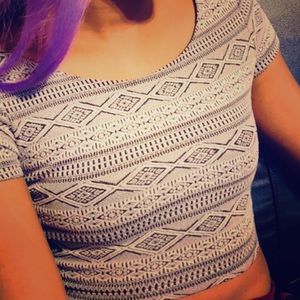 Tribal patterned crop top
